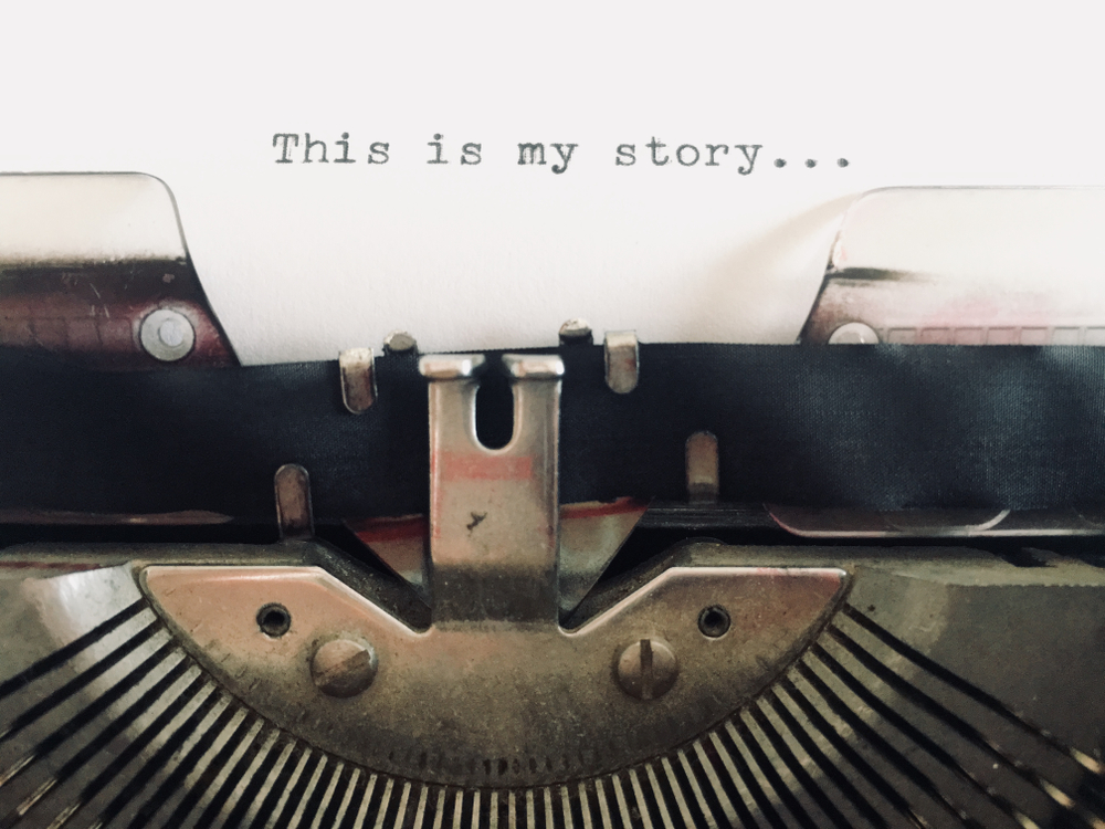 this,is,my,story,,title,heading,typewritten,on,vintage,manual